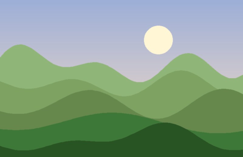 Paisagem ilustrativa gerada aleatoriamente